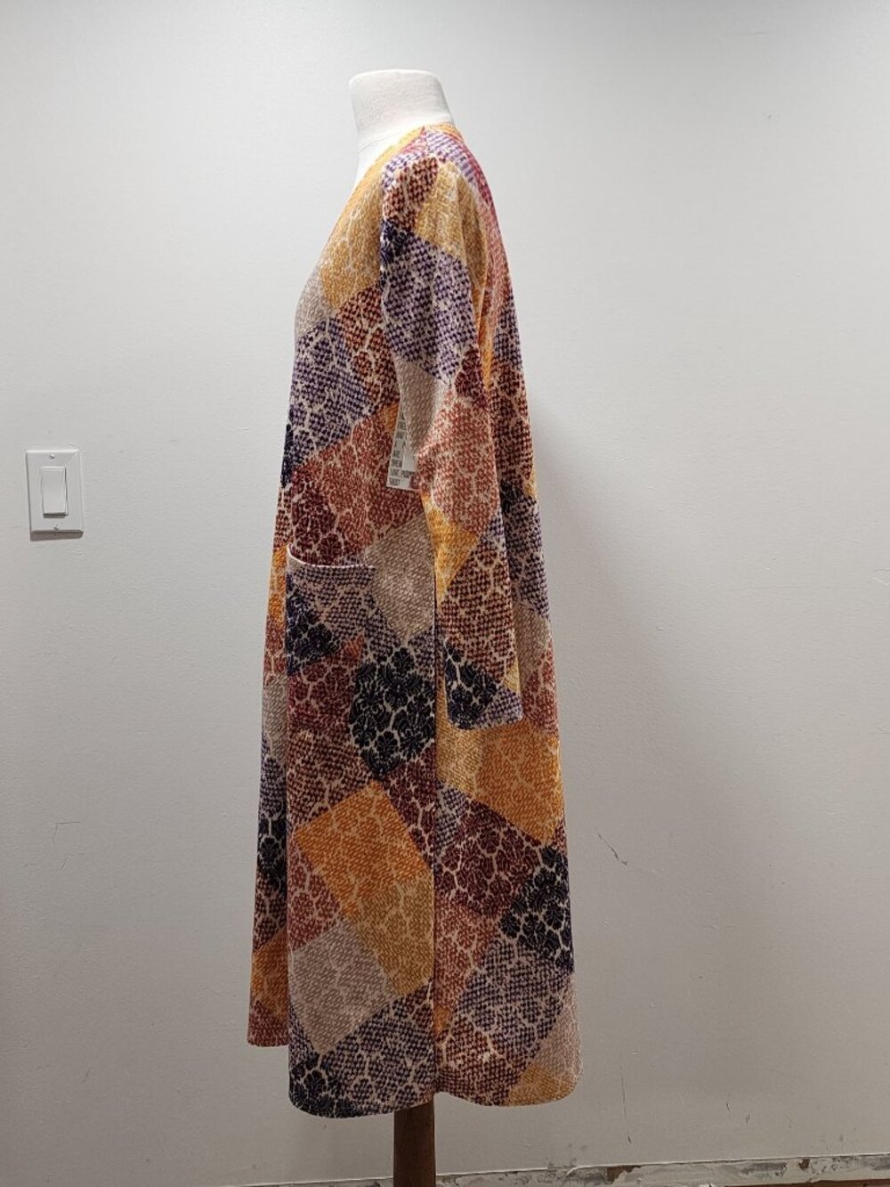 LuLaRoe Houndstooth Cardigan Multicolor Sarah Small NWT Rust Yellow Small - Picture 8 of 8